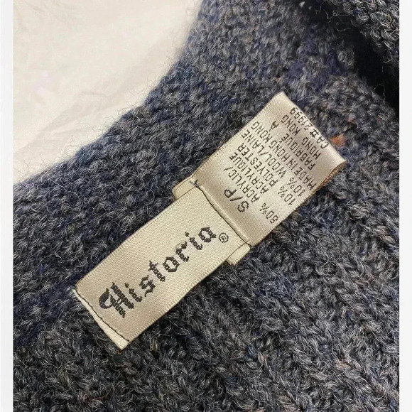 Historia Vintage Wool Blend V  Neck Ribbed Sweater Size Small - Picture 10 of 10